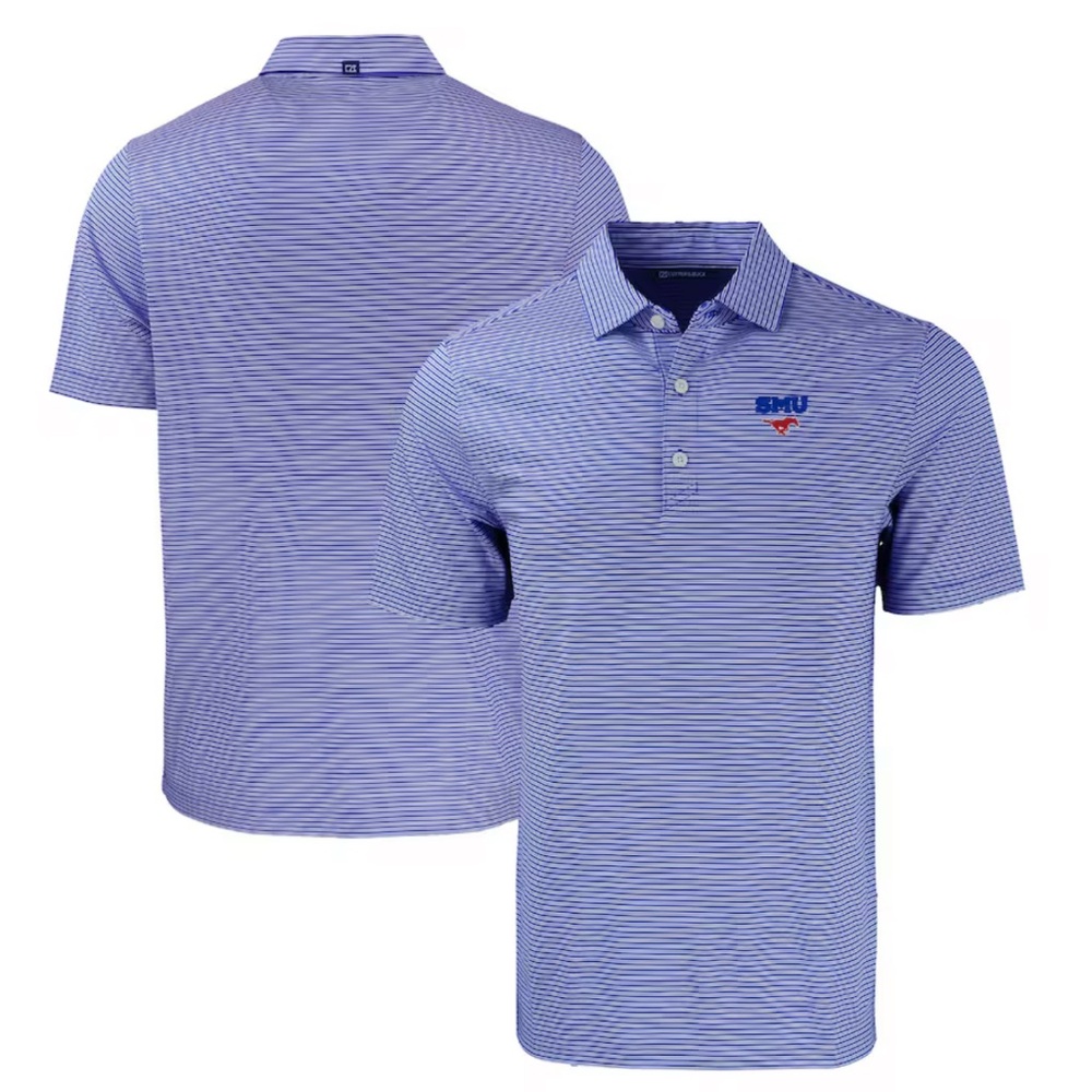Blue striped SMU polo